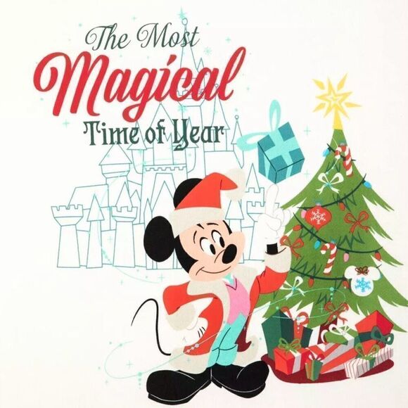 Santa Mickey Mouse Pullover Sweatshirt Walt Disney World NWT 3XL In Hand! - Picture 2 of 3